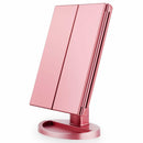 Makeup Vanity Mirror with LED Lights, 1X/2X/3X Magnification, 21 Led Lighted Mirror with Touch Screen,180° Adjustable Rotation, Portable Trifold Mirror