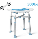 OasisSpace Heavy Duty Shower Chair 500lb, Padded Bath Seat with Free Assist Grab Bar - Medical Tool Free Anti-Slip Shower Bench Bathtub Stool Seat for Elderly, Senior, Handicap & Disabled