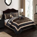 7-Piece Contemporary Bed Set With 3 Decorator Pillows Pastora Queen